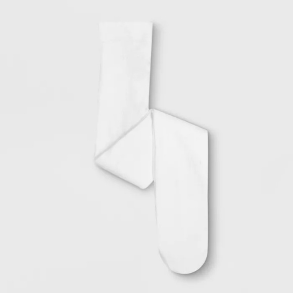 Girls White Sweater Footed Tights - Picture 2 of 2